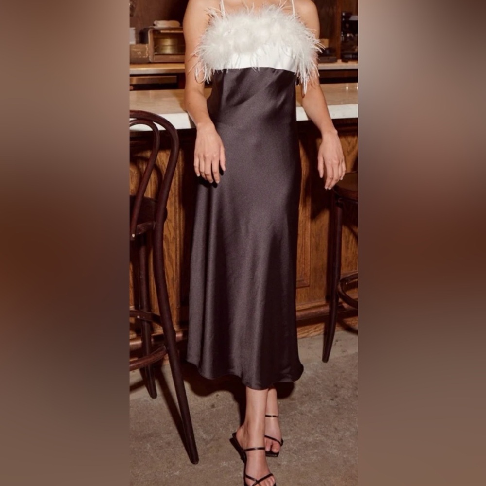 The Unverified Allegra Feather Evening Dress in size Small